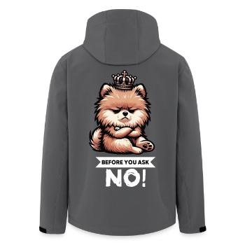 Before You Ask Pomeranian Pomeranian Pomeranian Spitz Dog - Men’s Recycled Softshell Jacket by Stanley/Stella - black - Back - AI Model Male 185 light (185cm)