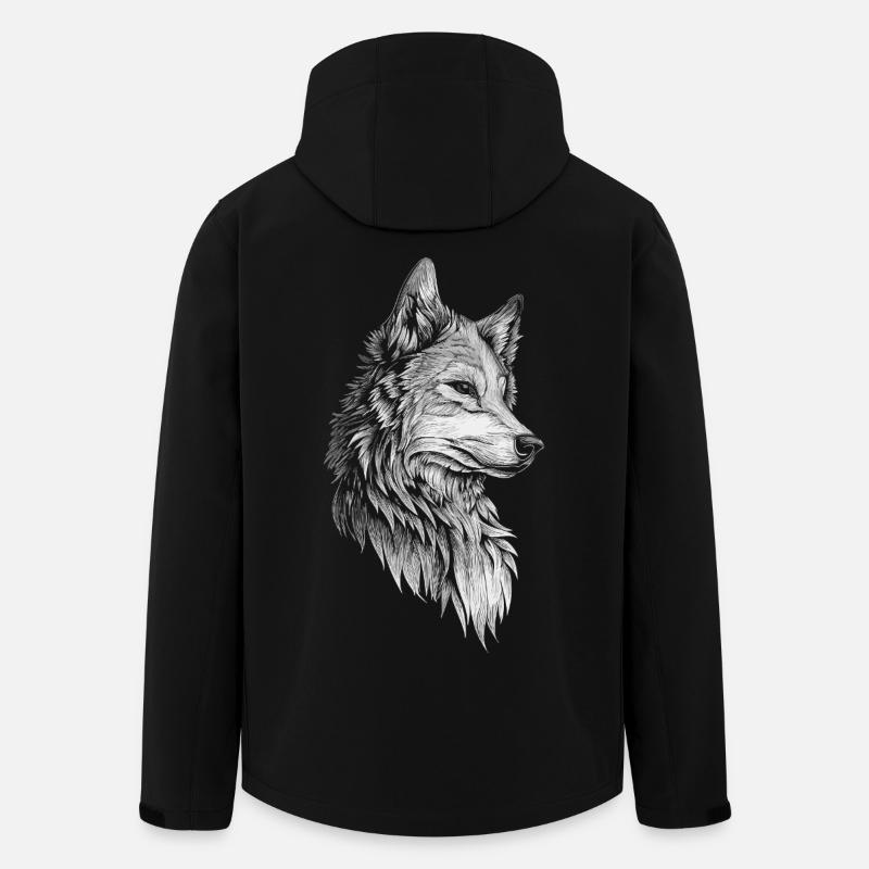 Wolf Kopf Realistisch - Recycelte Männer Softshell-Jacke von Stanley/Stella - Schwarz