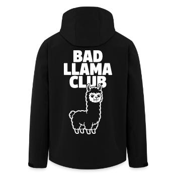 Bad Llama Club – Cheeky Llama - Men’s Recycled Softshell Jacket by Stanley/Stella - black - Back - AI Model Male 185 light (185cm)