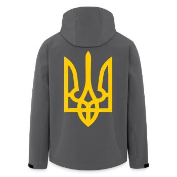 Ukraine - Recycelte Männer Softshell-Jacke von Stanley/Stella - Schwarz - Hinten - AI Model Male 185 light (185cm)