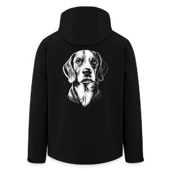 Beagle Portrait Chien Chien Idée Cadeau - Veste softshell homme en polyester recyclé Stanley/Stella - noir - Dos - AI Model Male 185 light (185cm)