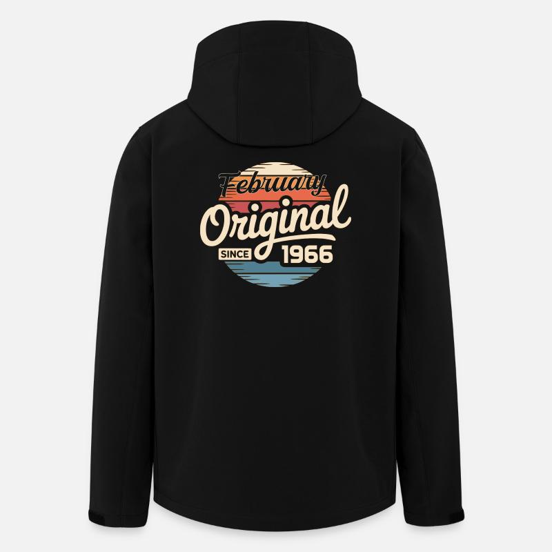 Février 1966 Cadeau d’anniversaire Février 1966 - Veste softshell homme en polyester recyclé Stanley/Stella - noir