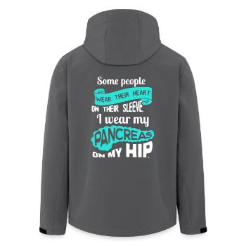 Diabetes I Wear My Pancreas On My Hip - Men’s Recycled Softshell Jacket by Stanley/Stella - anthracite - Back - AI Model Male 185 light (185cm)