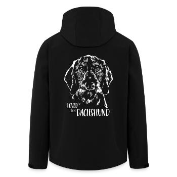 Loved by a Dachshund Hunde Rauhaardackel Wilsigns - Recycelte Männer Softshell-Jacke von Stanley/Stella - Schwarz - Hinten - AI Model Male 185 light (185cm)