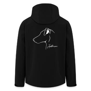 Deutscher Jagdterrier Profil Hunde Hund Wilsigns - Recycelte Männer Softshell-Jacke von Stanley/Stella - Schwarz - Hinten - AI Model Male 185 light (185cm)