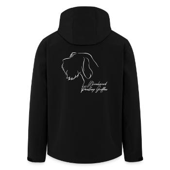 Pointage à poil dur Griffon profil chiens chien de chasse - Veste softshell homme en polyester recyclé Stanley/Stella - noir - Dos - AI Model Male 185 light (185cm)