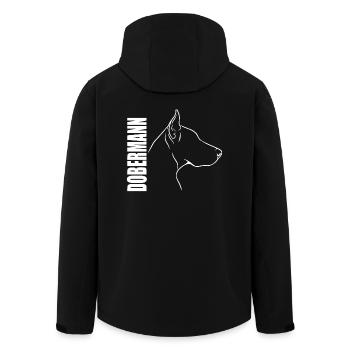 Dobermann Profil Hunde Hund Wilsigns - Recycelte Männer Softshell-Jacke von Stanley/Stella - Schwarz - Hinten - AI Model Male 185 light (185cm)
