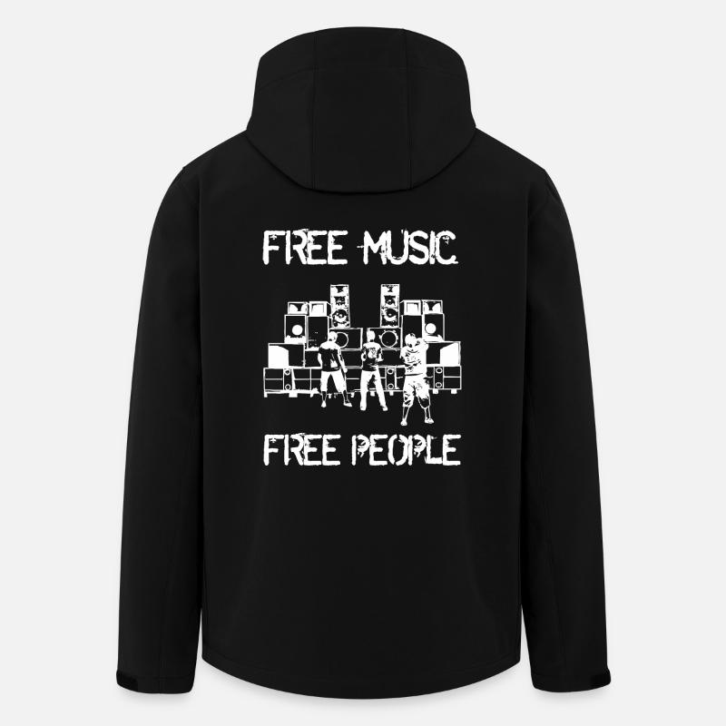 gratuit Les personnes libres de musique - Veste softshell homme en polyester recyclé Stanley/Stella - noir