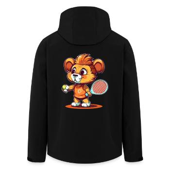 Löwe spielt Tennis - Recycelte Männer Softshell-Jacke von Stanley/Stella - Schwarz - Hinten - AI Model Male 185 light (185cm)