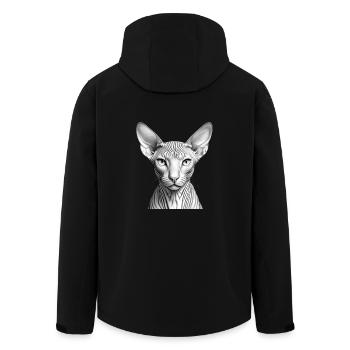 Coole Sphynx-Katze - Recycelte Männer Softshell-Jacke von Stanley/Stella - Schwarz - Hinten - AI Model Male 185 light (185cm)