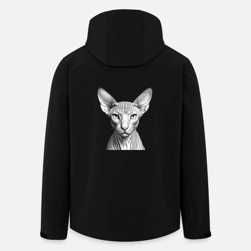 Chat sphynx cool - Veste softshell homme en polyester recyclé Stanley/Stella - noir