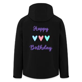 ALLES GUTE ZUM GEBURTSTAG!. ALLES GUTE ZUM GEBURTSTAG!. JAHRESTAG. - Recycelte Männer Softshell-Jacke von Stanley/Stella - Schwarz - Hinten - AI Model Male 185 light (185cm)
