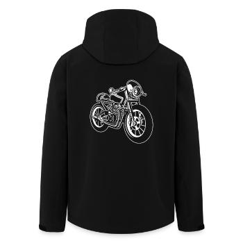 Cafe Racer Motorcycle 01_white - Men’s Recycled Softshell Jacket by Stanley/Stella - black - Back - AI Model Male 185 light (185cm)