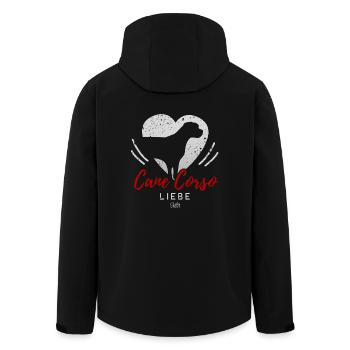 Cane Corso Liebe mit Herz - Recycelte Männer Softshell-Jacke von Stanley/Stella - Schwarz - Hinten - AI Model Male 185 light (185cm)