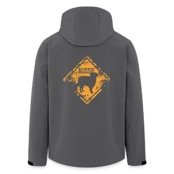 AUSSIE - AUSTRALIAN SHEPHERD Wilsign's dogs dog - Men’s Recycled Softshell Jacket by Stanley/Stella - black - Back - AI Model Male 185 light (185cm)