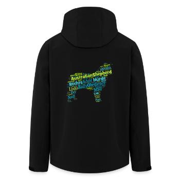 Rally Obedience Australian Shepherd Wordcloud - Recycelte Männer Softshell-Jacke von Stanley/Stella - Schwarz - Hinten - AI Model Male 185 light (185cm)
