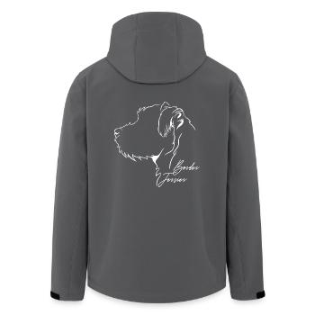 Border Terrier Profil Chiens Chien Wilsigns - Veste softshell homme en polyester recyclé Stanley/Stella - charbon - Dos - AI Model Male 185 light (185cm)