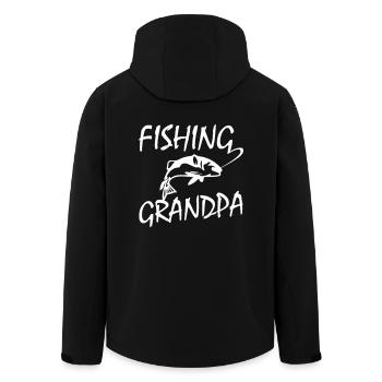 Fishing Grandpa Angeln - Recycelte Männer Softshell-Jacke von Stanley/Stella - Schwarz - Hinten - AI Model Male 185 light (185cm)