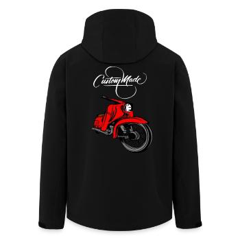 Simson Schwalbe DDR Moped - Recycelte Männer Softshell-Jacke von Stanley/Stella - Schwarz - Hinten - AI Model Male 185 light (185cm)