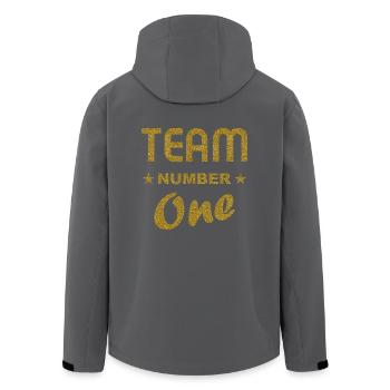 Meilleure équipe - Team Number One or - Veste softshell homme en polyester recyclé Stanley/Stella - noir - Dos - AI Model Male 185 light (185cm)