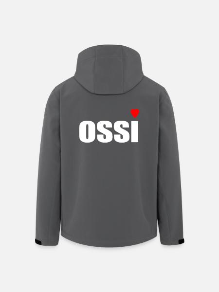 Ossi with heart red - Men’s Recycled Softshell Jacket by Stanley/Stella - black