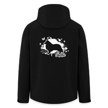 SHELTIE Dogs Dog Herding Dog Pedigree Dogs Wilsigns - Men’s Recycled Softshell Jacket by Stanley/Stella - black - Back - AI Model Male 185 light (185cm)