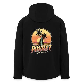 Phuket Thailand - Recycelte Männer Softshell-Jacke von Stanley/Stella - Schwarz - Hinten - AI Model Male 185 light (185cm)