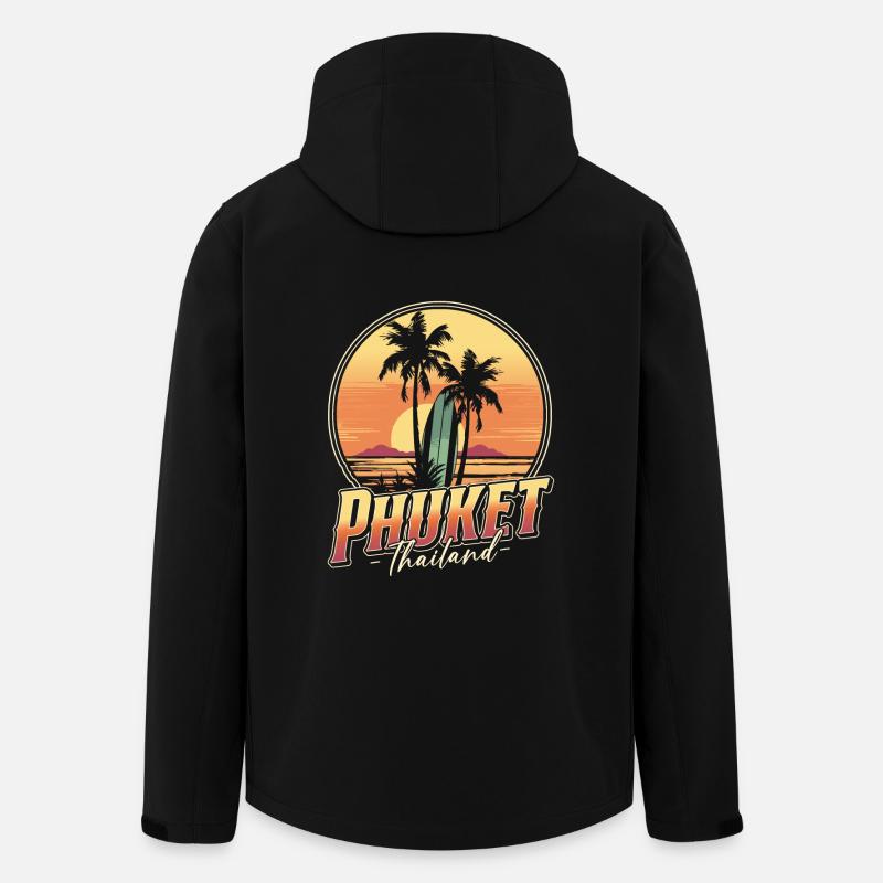 Phuket, Thaïlande - Veste softshell homme en polyester recyclé Stanley/Stella - noir