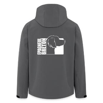 Epagneul Breton Profil Chiens Chien Wilsigns - Veste softshell homme en polyester recyclé Stanley/Stella - noir - Dos - AI Model Male 185 light (185cm)