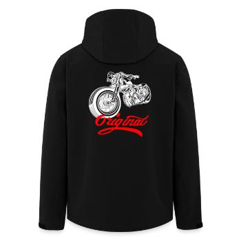 Chopper Bopper Motorcycle Vintage - Men’s Recycled Softshell Jacket by Stanley/Stella - black - Back - AI Model Male 185 light (185cm)