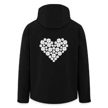 Pickleball Heart - Men’s Recycled Softshell Jacket by Stanley/Stella - black - Back - AI Model Male 185 light (185cm)