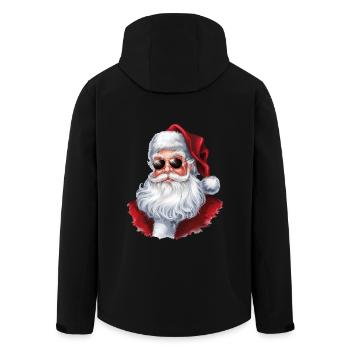 Weihnachtsmann Sonnenbrille Santa Claus cool - Recycelte Männer Softshell-Jacke von Stanley/Stella - Schwarz - Hinten - AI Model Male 185 light (185cm)