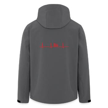GESCHENK - EKG HERZLINIE POKER CASINO Red - Recycelte Männer Softshell-Jacke von Stanley/Stella - Schwarz - Hinten - AI Model Male 185 light (185cm)