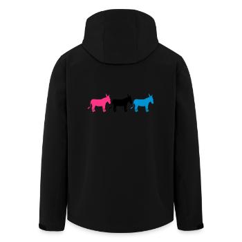 3 amis équipage partie rangée âne cheval poney petit p - Veste softshell homme en polyester recyclé Stanley/Stella - noir - Dos - AI Model Male 185 light (185cm)