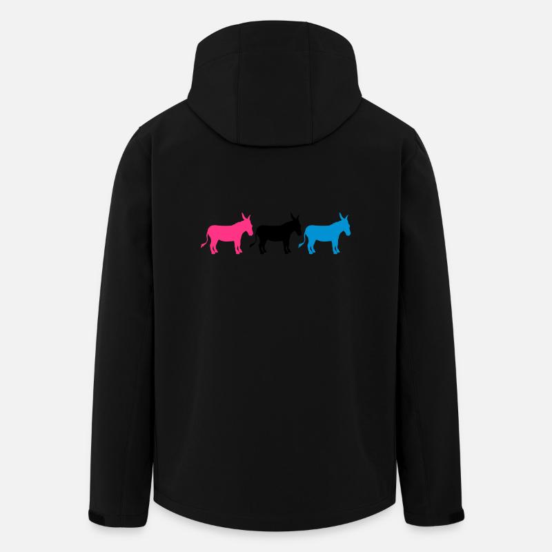 3 freunde crew party reihe esel pferd pony klein p - Recycelte Männer Softshell-Jacke von Stanley/Stella - Schwarz