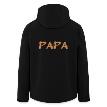 FATHER's DAY. HAPPY BIRTHDAY DAD. DAD. HAPPY BIRTHDAY. - Men’s Recycled Softshell Jacket by Stanley/Stella - black - Back - AI Model Male 185 light (185cm)