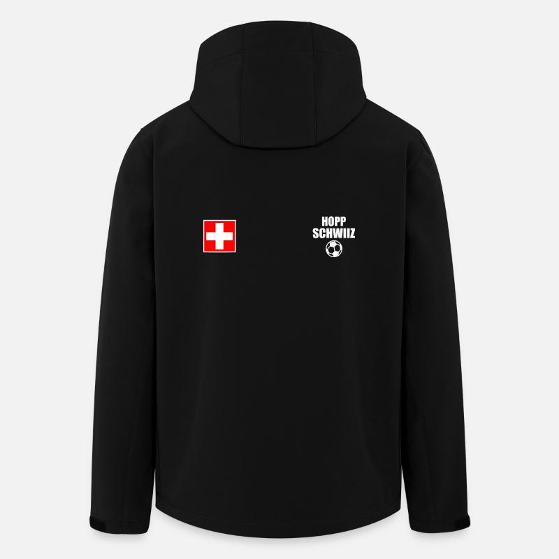 Schweiz - Recycelte Männer Softshell-Jacke von Stanley/Stella - Schwarz