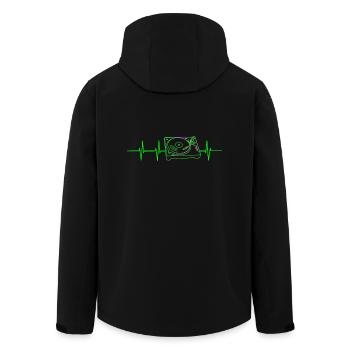 Plattenspieler Frequenz - Recycelte Männer Softshell-Jacke von Stanley/Stella - Schwarz - Hinten - AI Model Male 185 light (185cm)