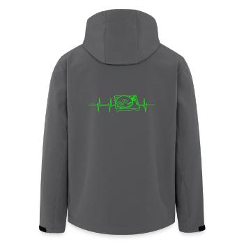 Plattenspieler Herz Frequenz - Recycelte Männer Softshell-Jacke von Stanley/Stella - Schwarz - Hinten - AI Model Male 185 light (185cm)