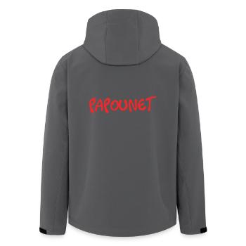 PAPOUNET. PAPA. FÊTE DES PÈRES. BONNE FÊTE PAPA - Veste softshell homme en polyester recyclé Stanley/Stella - noir - Dos - AI Model Male 185 light (185cm)