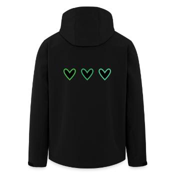 HERZ. HERZ. VALENTINSTAG. LIEBE. LIEBE - Recycelte Männer Softshell-Jacke von Stanley/Stella - Schwarz - Hinten - AI Model Male 185 light (185cm)