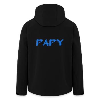 GRANDPA. FATHER's DAY. HAPPY BIRTHDAY GRANDPA. I LOVE YOU. - Men’s Recycled Softshell Jacket by Stanley/Stella - black - Back - AI Model Male 185 light (185cm)