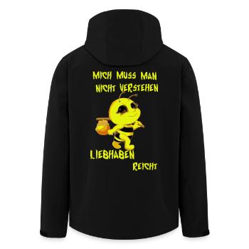 Süße Bienchen - Recycelte Männer Softshell-Jacke von Stanley/Stella - Schwarz - Hinten - AI Model Male 185 light (185cm)