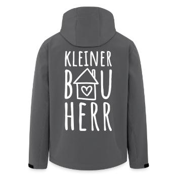Kleiner Bauherr Sohn Haus bauen Baustelle Hausbau - Recycelte Männer Softshell-Jacke von Stanley/Stella - Schwarz - Hinten - AI Model Male 185 light (185cm)
