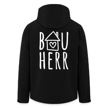 Hausbau Haus bauen Baustelle Eigenheim Bauherr - Recycelte Männer Softshell-Jacke von Stanley/Stella - Schwarz - Hinten - AI Model Male 185 light (185cm)