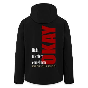 NE PRENEZ PAS DE JEÛNE Ok d’abord une bière - Veste softshell homme en polyester recyclé Stanley/Stella - noir - Dos - AI Model Male 185 light (185cm)
