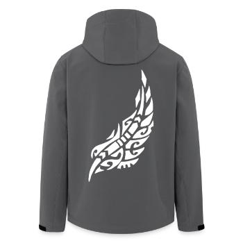 Plume blanche de l'oiseau - Veste softshell homme en polyester recyclé Stanley/Stella - charbon - Dos - AI Model Male 185 light (185cm)