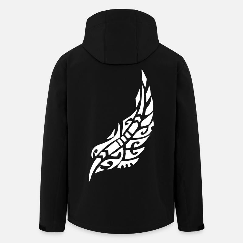 White Bird Feather - Men’s Recycled Softshell Jacket by Stanley/Stella - black