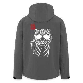 Tiger Asian - Men’s Recycled Softshell Jacket by Stanley/Stella - black - Back - AI Model Male 185 light (185cm)