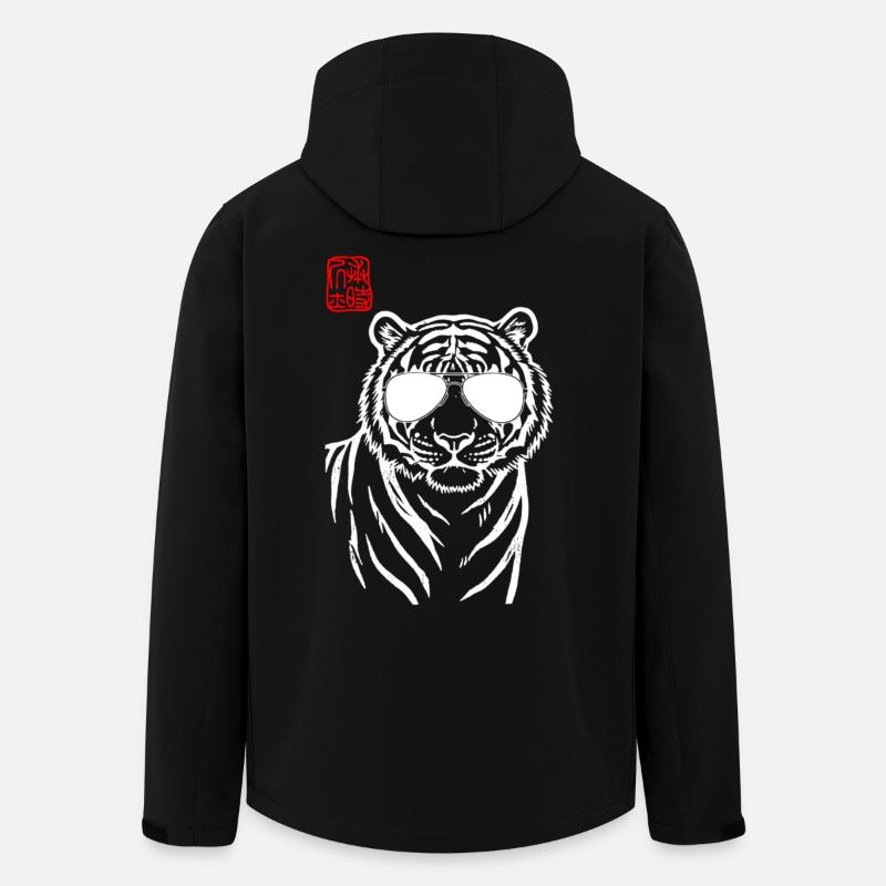 Tiger Asiatisch - Recycelte Männer Softshell-Jacke von Stanley/Stella - Schwarz